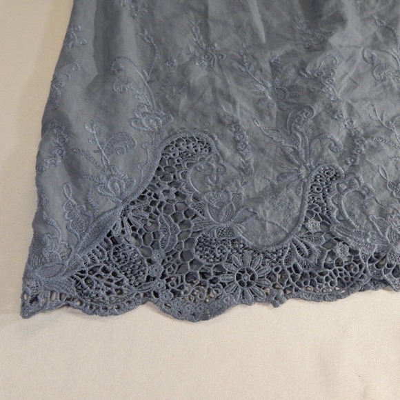 Abercrombie & Fitch Dress Womens XS Off Shoulder Blue Floral Boho Embroidery - Picture 2 of 11